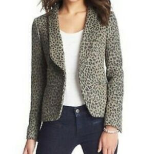 LOFT Wool Blend Leopard Blazer Sz 2